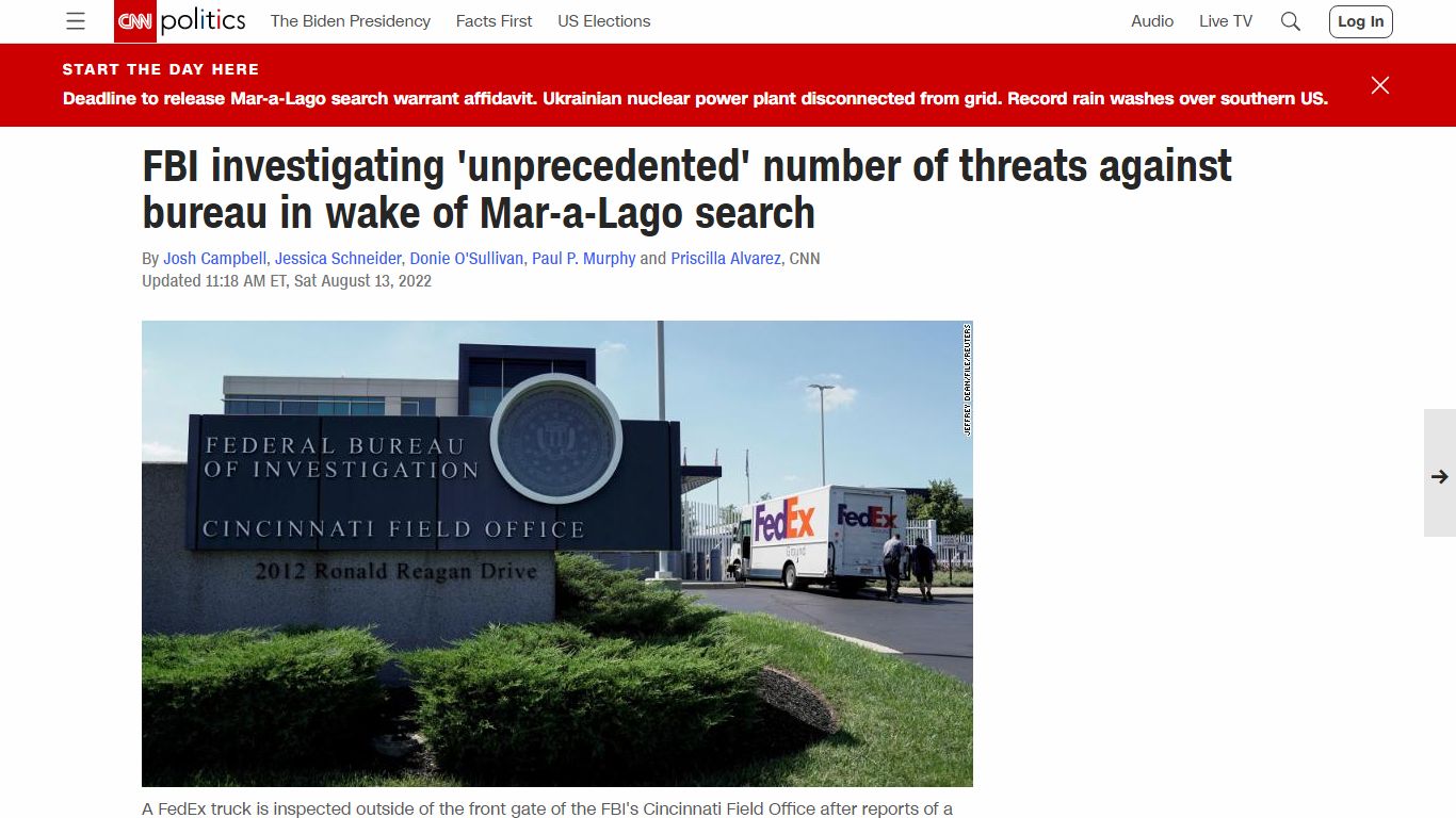 FBI investigating 'unprecedented' number of threats against bureau in ...